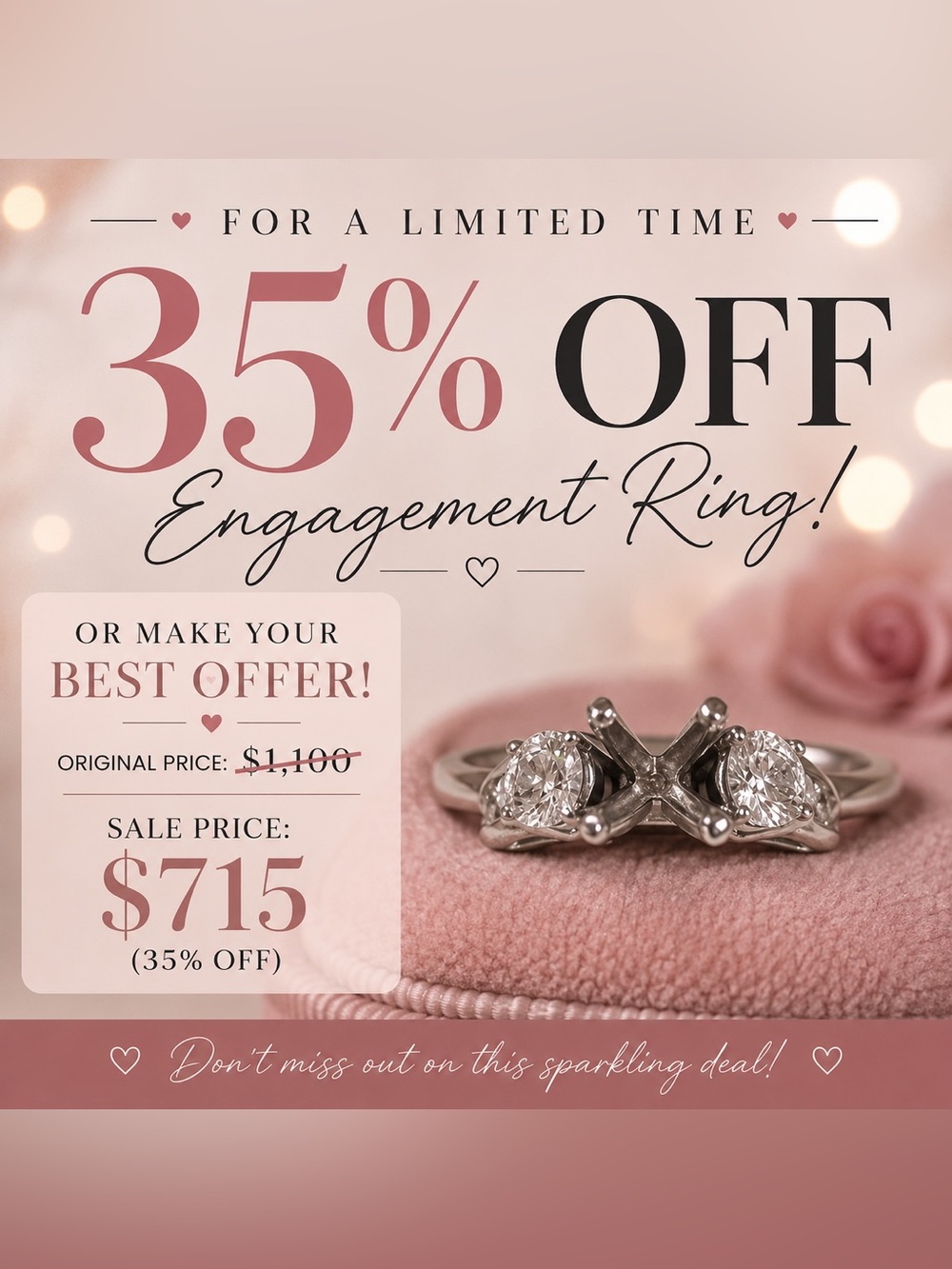 18 CT White Gold Semi Mounting Engagement Ring from Jared